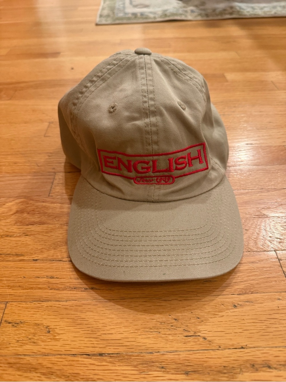 “English” Logo Khaki with Red Embroidery